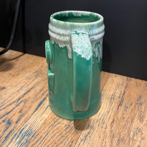 💚 Vintage Beer Stein – Beauceware Pottery – Labatt 50 – Green & White Drip Glaze - Picture 7 of 9